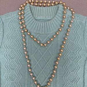 1 pack long and large beaded decorative necklace for sweater and photography